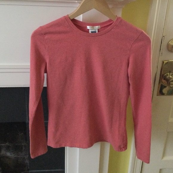 Vintage Old Navy Stretch Long Sleeve Crewneck Orange Top Tee - Sz Medium - Picture 1 of 10